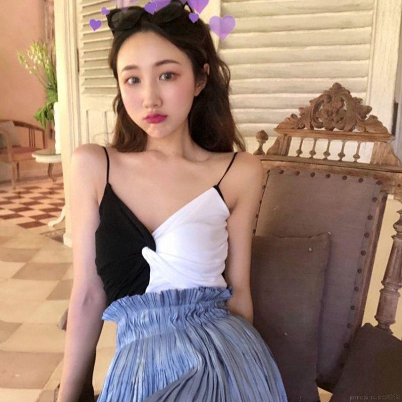 FREESHIP ĐƠN 99K_ Women Color Matching Deep V Neck Vest Women Camisoles | BigBuy360 - bigbuy360.vn