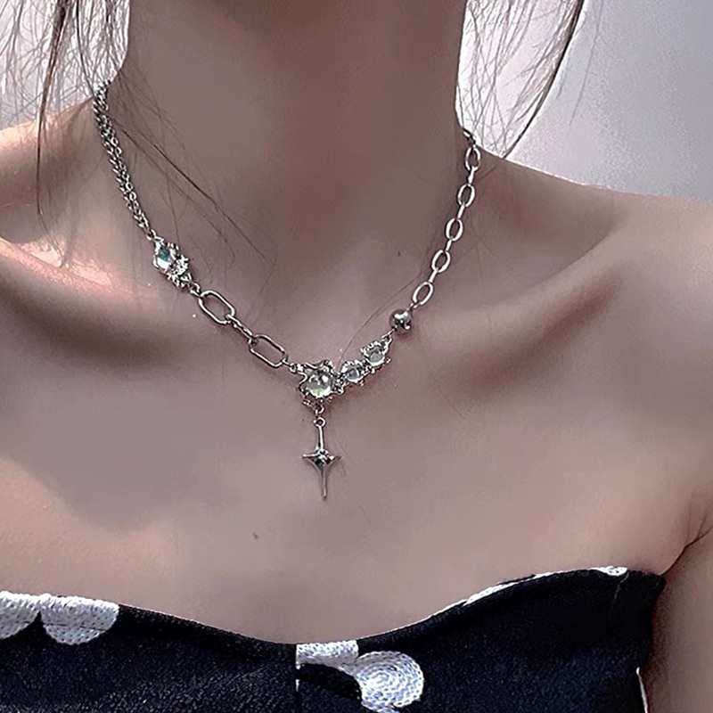 Dây chuyền mặt hình thánh giá đính đá mặt trăng thời trang