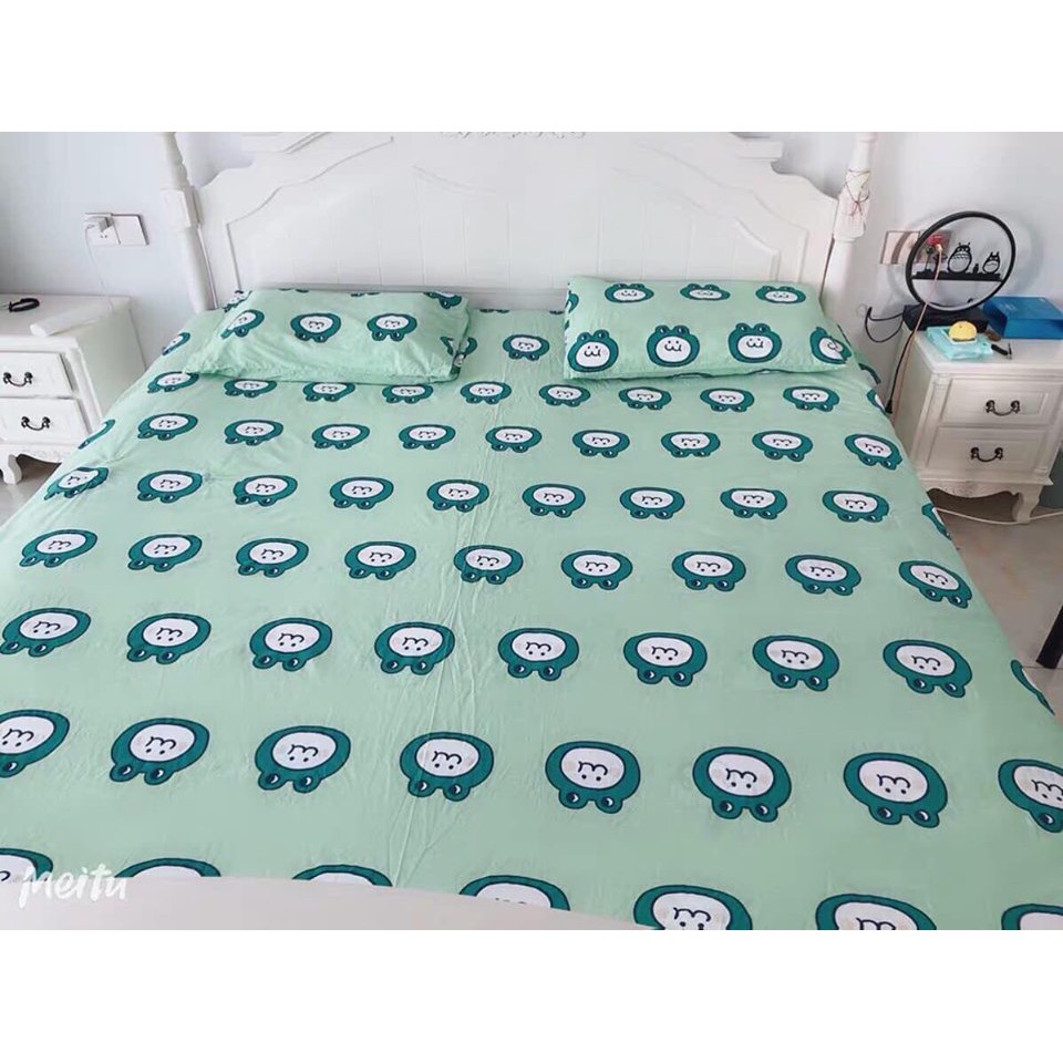 [ HÀNG CHUẨN ] Bộ Vỏ Chăn Ga Gối Cotton Poly Ếch Xanh Nhập Khẩu [ GIÁ TỐT ]