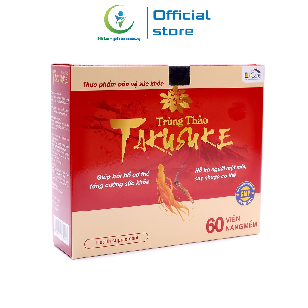 Viên uống Đông Trùng Hạ Thảo Takusuke EUCARE bổ sung vitamin khoáng chất bồi bổ cơ thể, tăng sức khỏe - 60 viên