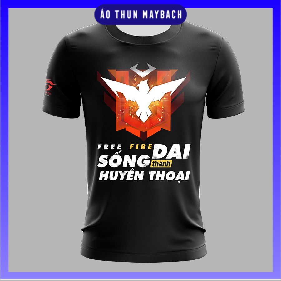 Áo Thun Free Fire Đen 3D Rank Huyền Thoại