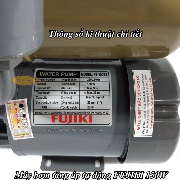 Máy Bơm Nước Đa Năng (Hút Sâu-Đẩy Cao-Tăng Áp Tự Động) FUJIKI FZ-150BE-Công suất 150W-Bảo hành 12 tháng