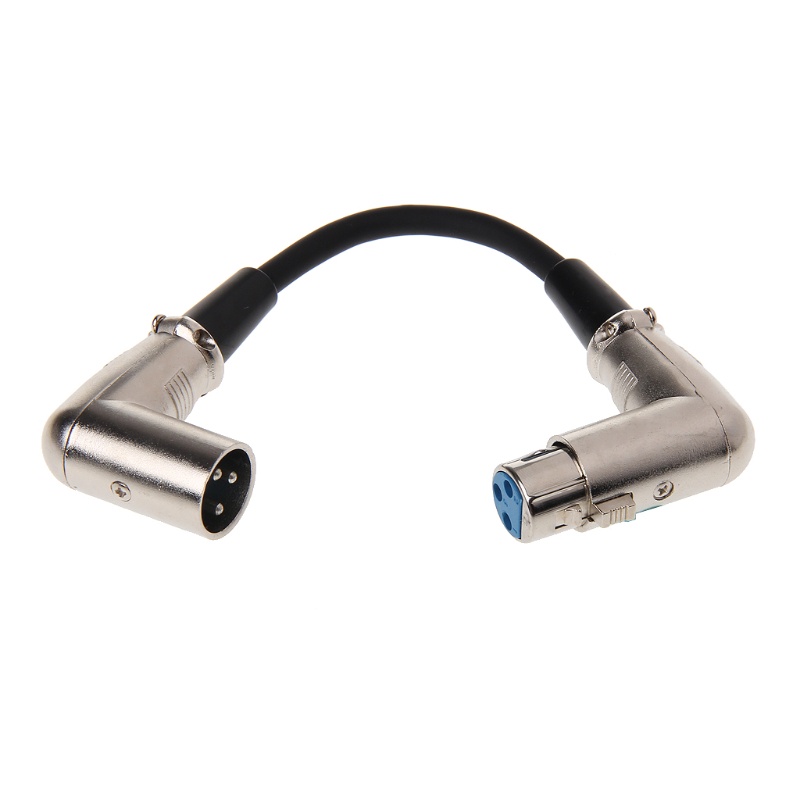 Dây Cáp Nối Dài 0.2m Góc 90 Độ XLR 3-Pin Male Sang Female Cho Micro