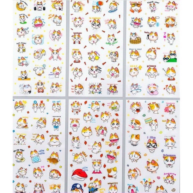Set 6 miếng sticker mèo máy Pikachu