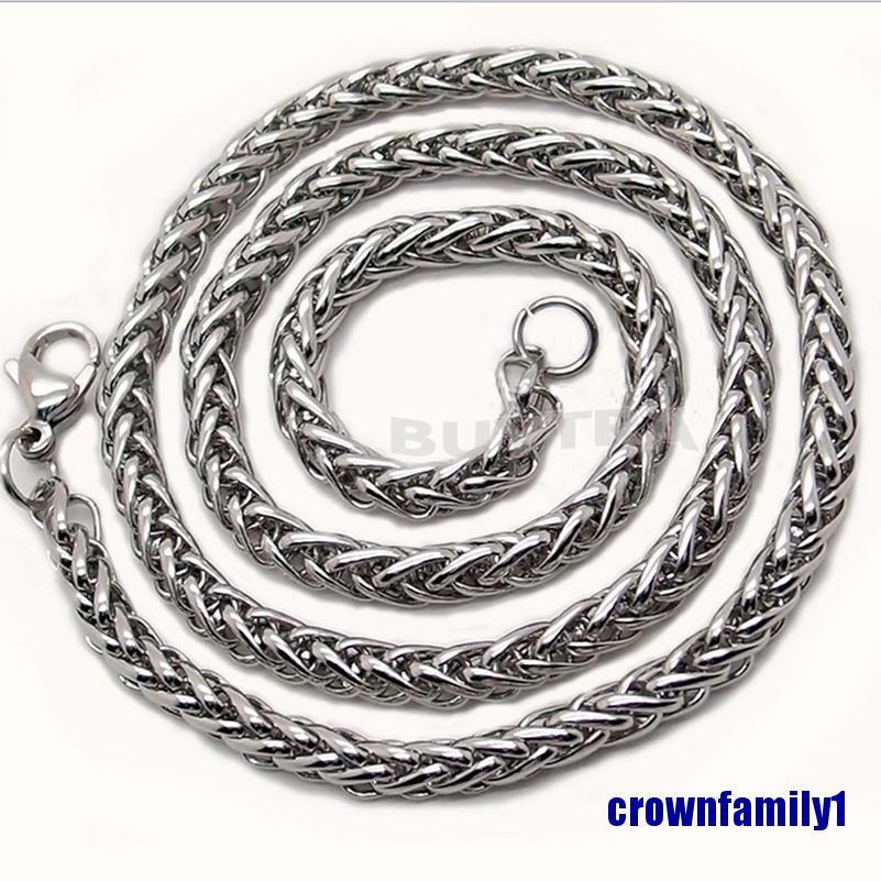 Vòng cổ Thép Không Gỉ Mạ Bạc 1 Cái 3 / 4 / 5 / 6mm