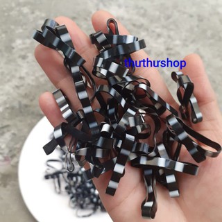 Túi Zip 100g thun cột tóc đen bi trắng bản to (0.4×3cm)