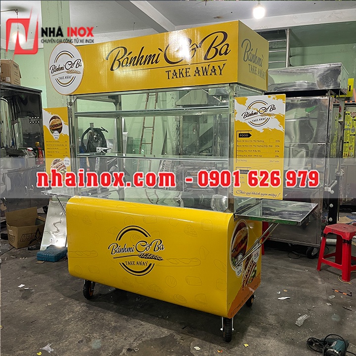 Xe bánh mì thùng cong 1m4x70x2m