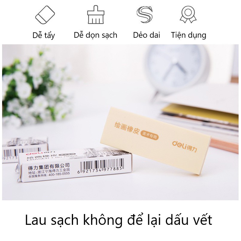 Cục tẩy Deli 71068 kích thước 6.8x2.5x1cm