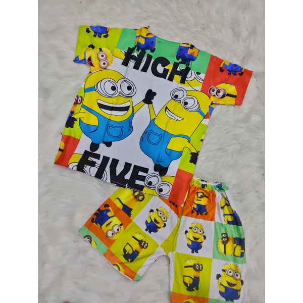 Bộ tay ngắn quần đùi thun lạnh 3d thái cho bé (size đại)