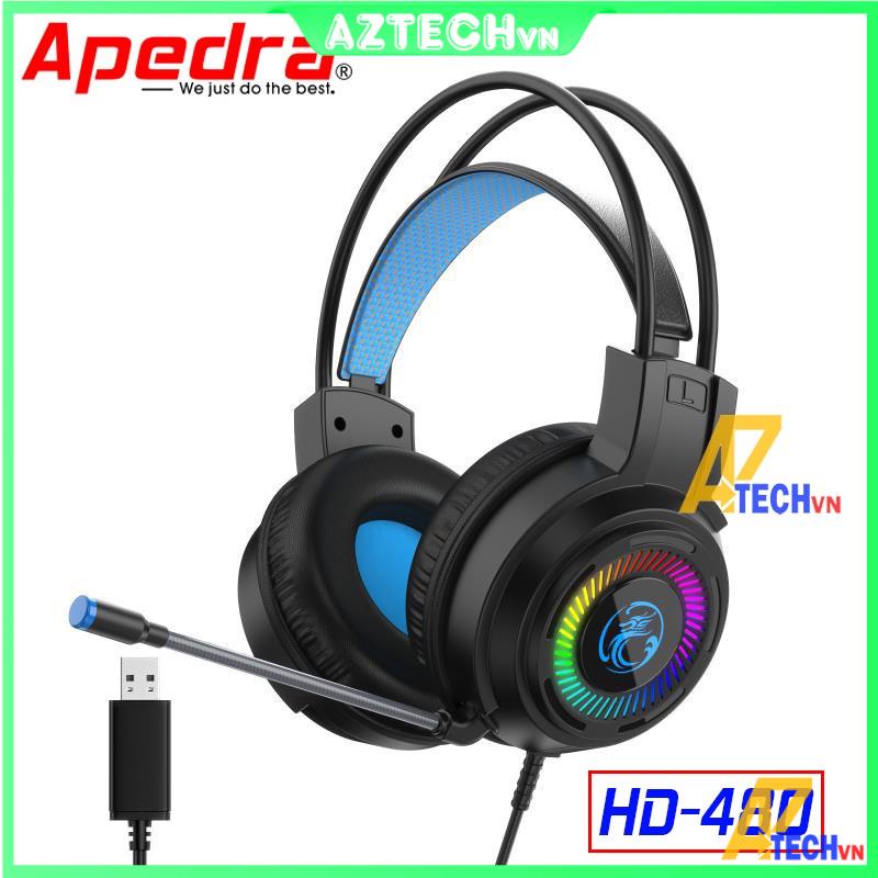 Tai Nghe Gaming Chụp Tai Có Mic APERA HD-480 (Jack cắm USB 7.1) Cho Máy Tính Laptop - Bảo Hành 6 Tháng