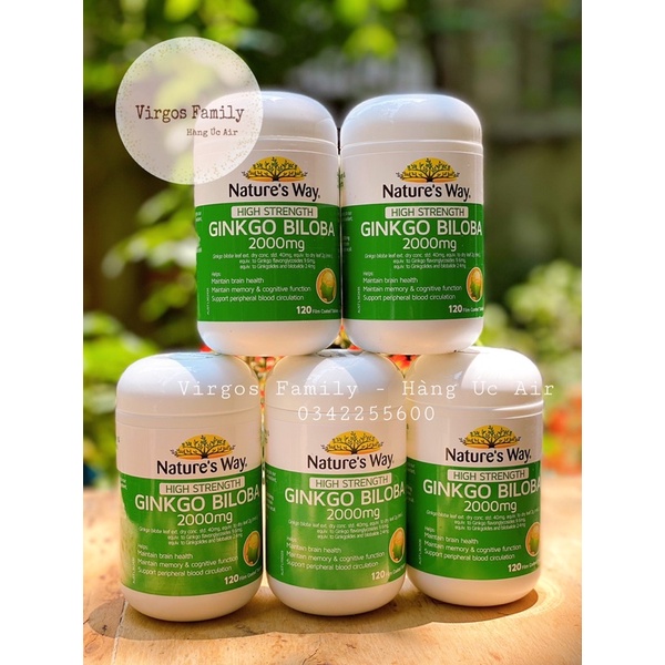 Nature’s way Ginkgo Biloba 2000 bổ não 120 viên