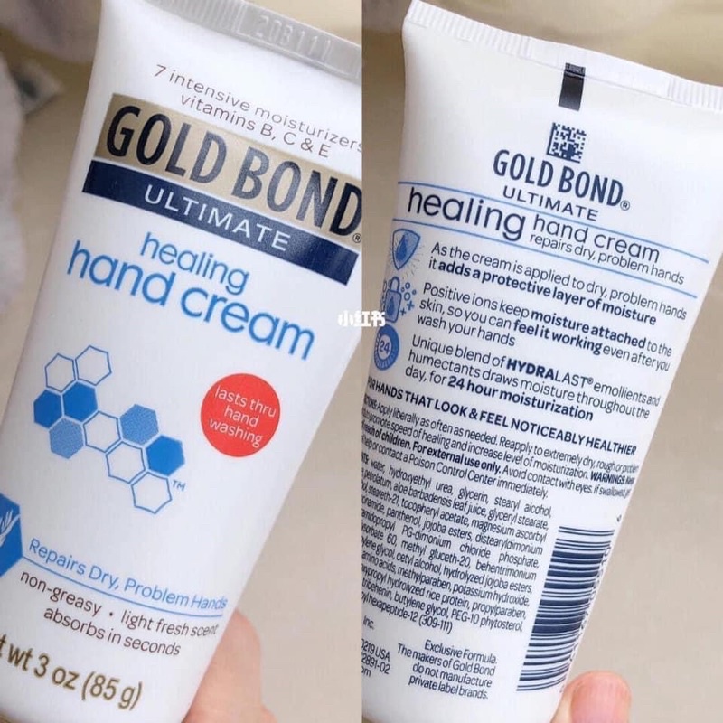 - Kem dưỡng da tay mềm mịn GOLD BOND ULTIMATE HEALING HAND CREAM dạng tuýp 85gr