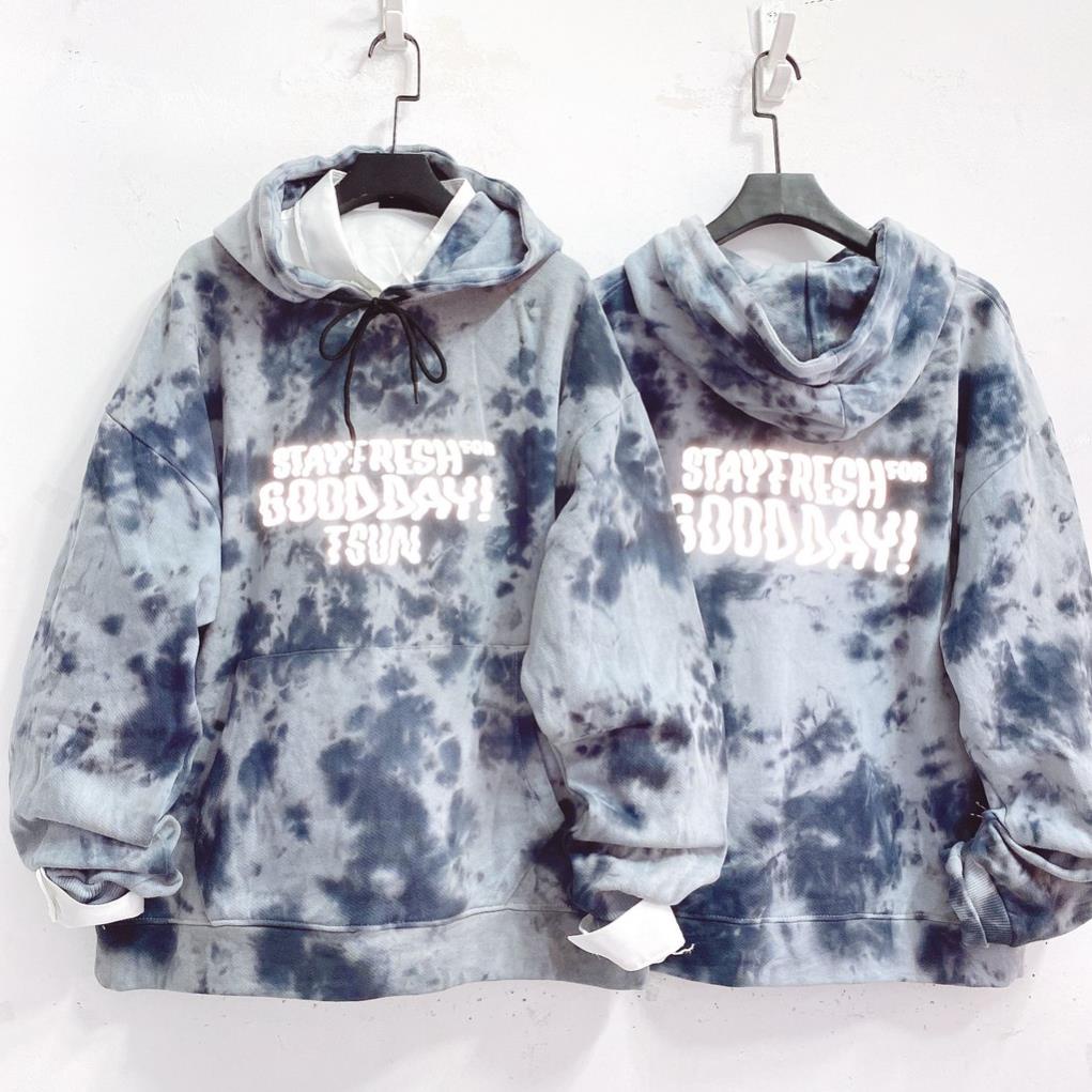 Áo Khoác Nỉ Nam Nữ - Áo Hoodie Lót Nỉ Bông Chính Hãng Dáng Rộng Unisex Hàn Quốc GOOD DAY loang màu
