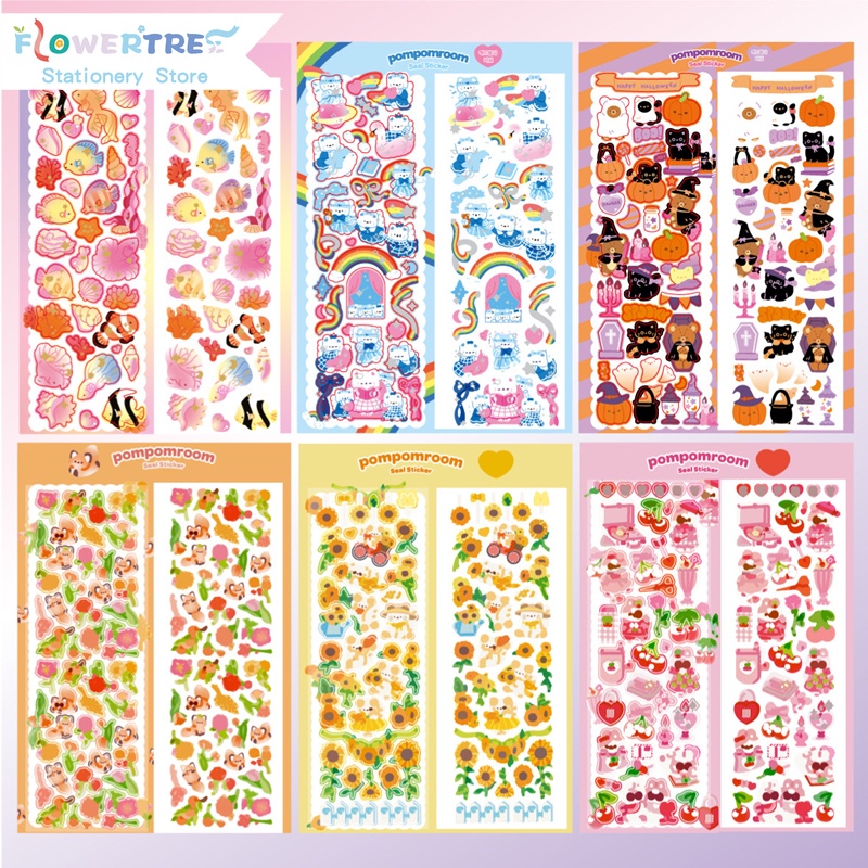 Flowertree 1 Miếng Dán Hình Thế Giới Dễ Thương Dùng Trang Trí Sổ Tay