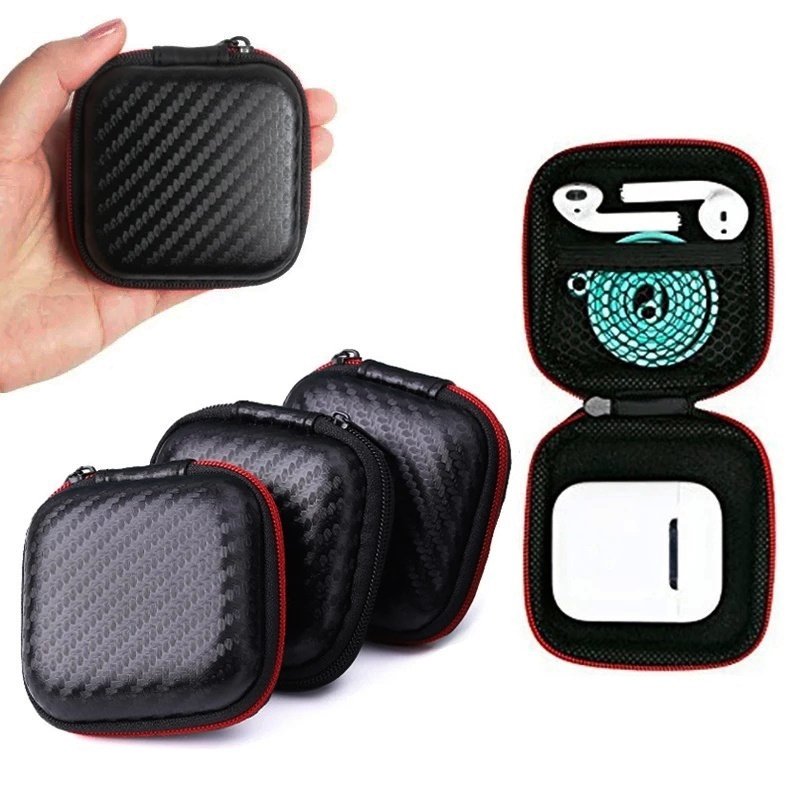 Túi Đựng Tai Nghe Bluetooth EVA Cứng Hình Vuông Nhỏ Gọn Chống Sốc Chống Ẩm Đa Năng