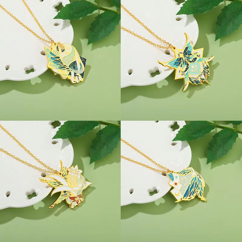 Vòng cổ QIHE JEWELRY mặt kim loại hình trong game Final Fantasy