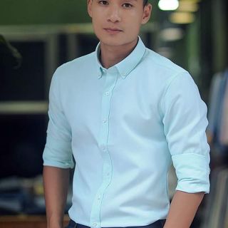 Áo sơ mi nam xanh a986