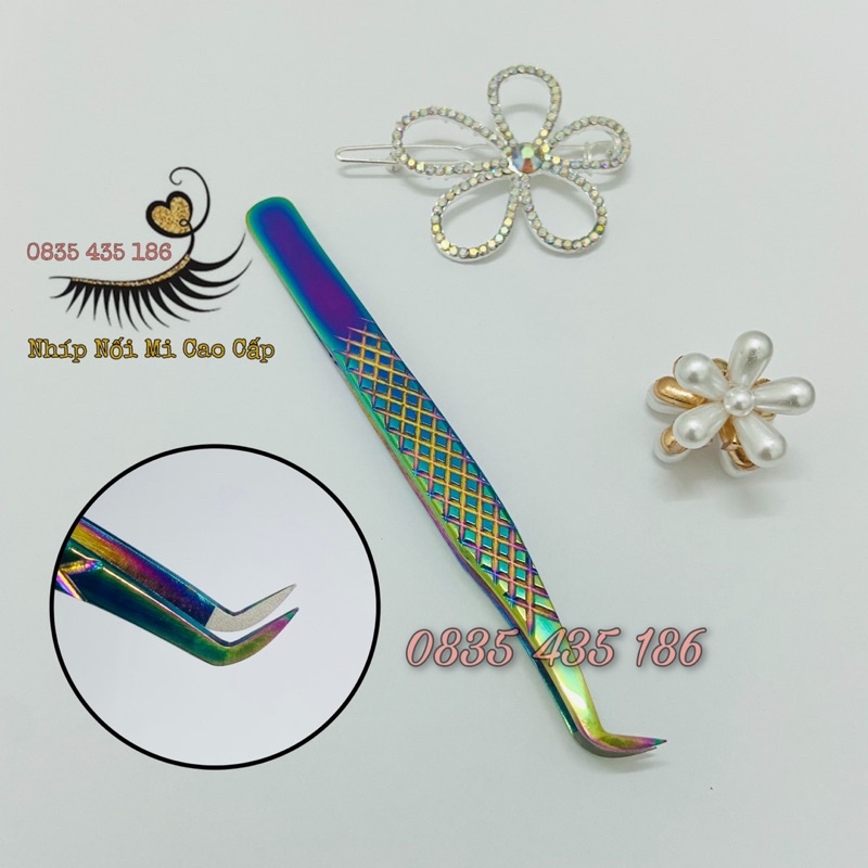 Nhíp Nối Mi VOLUME Pakistan Phủ Nhám Màu Galaxy Cao Cấp