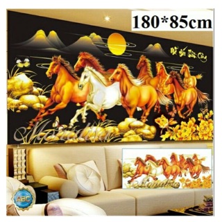Tranh đính đá mã đáo thành công 180x85cm