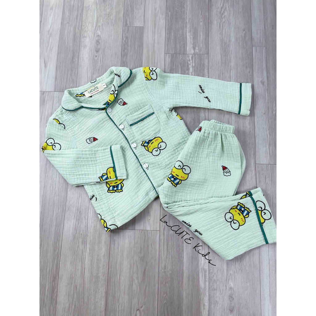Bộ pijama dài tay chất muslin cho bé trai từ 1-5 tuổi