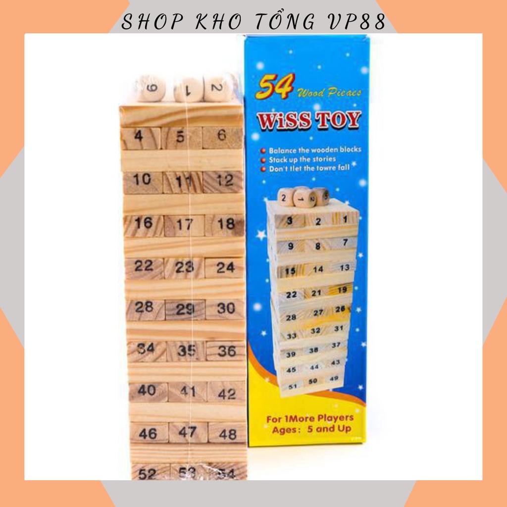 [Mã 11LSSALE giảm 100% đơn 50k] Trò chơi rút gỗ 54 thanh kèm 4 xúc xắc 0079843 SHOP KHO TỔNG VP88