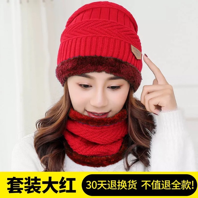 Set mũ+ khăn lót lông ấm áp cho nam/nữ hàng QCCC