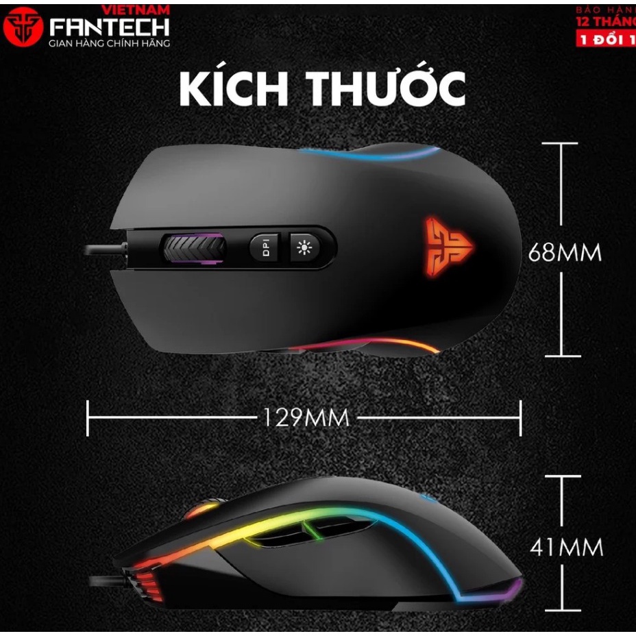 Chuột Gaming Có dây Fantech X16 THOR II 4200DPI LED RGB 16,8 Triệu Màu