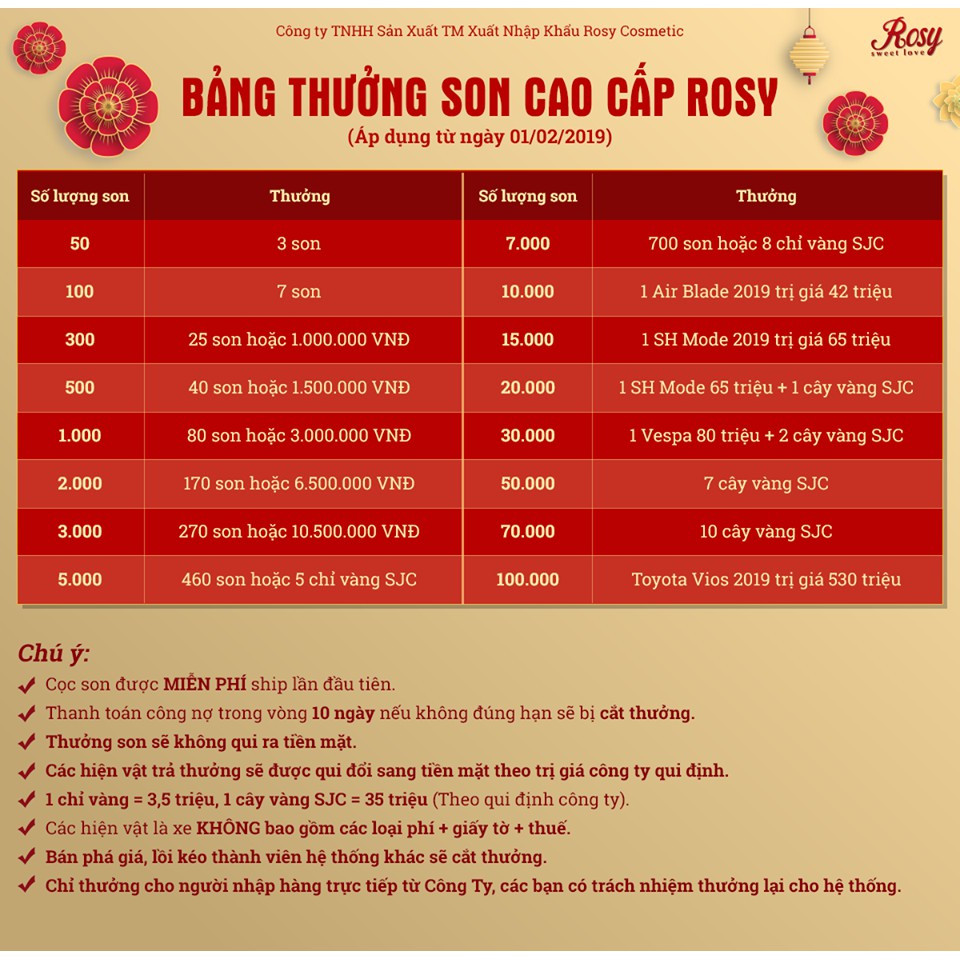 SON THỎI ROSY