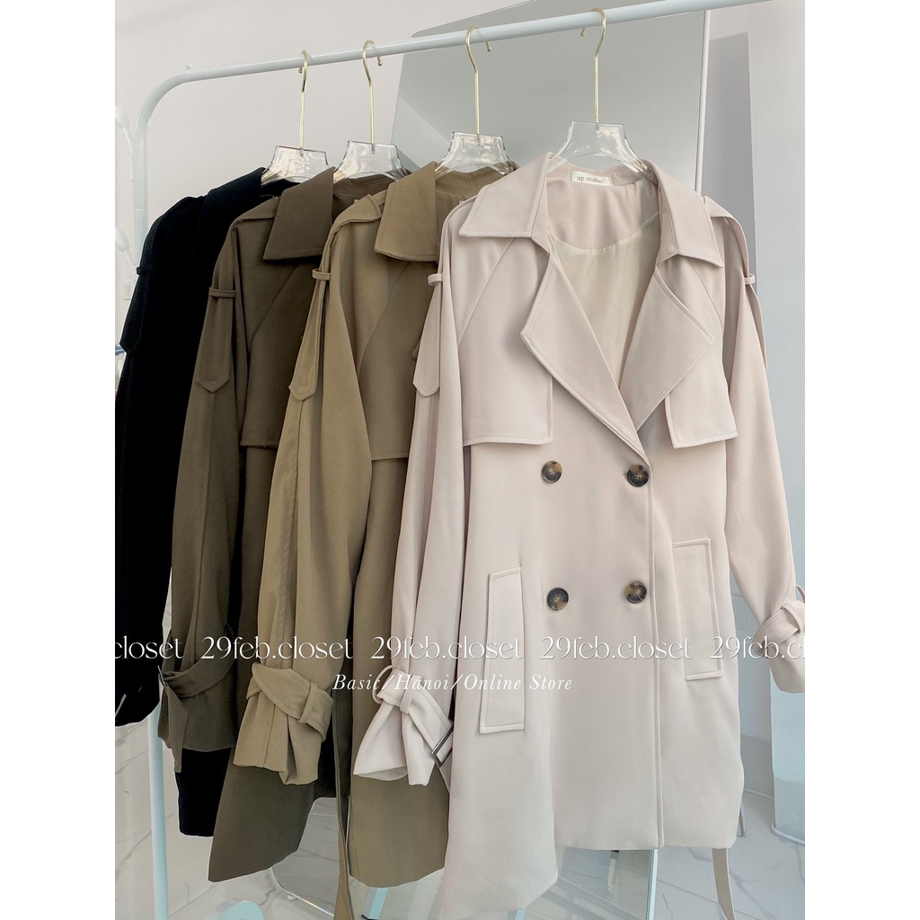 Áo khoác mangto dáng vừa chất tuyết trượt hàn dày 2 lớp - 29feb.closet - A131