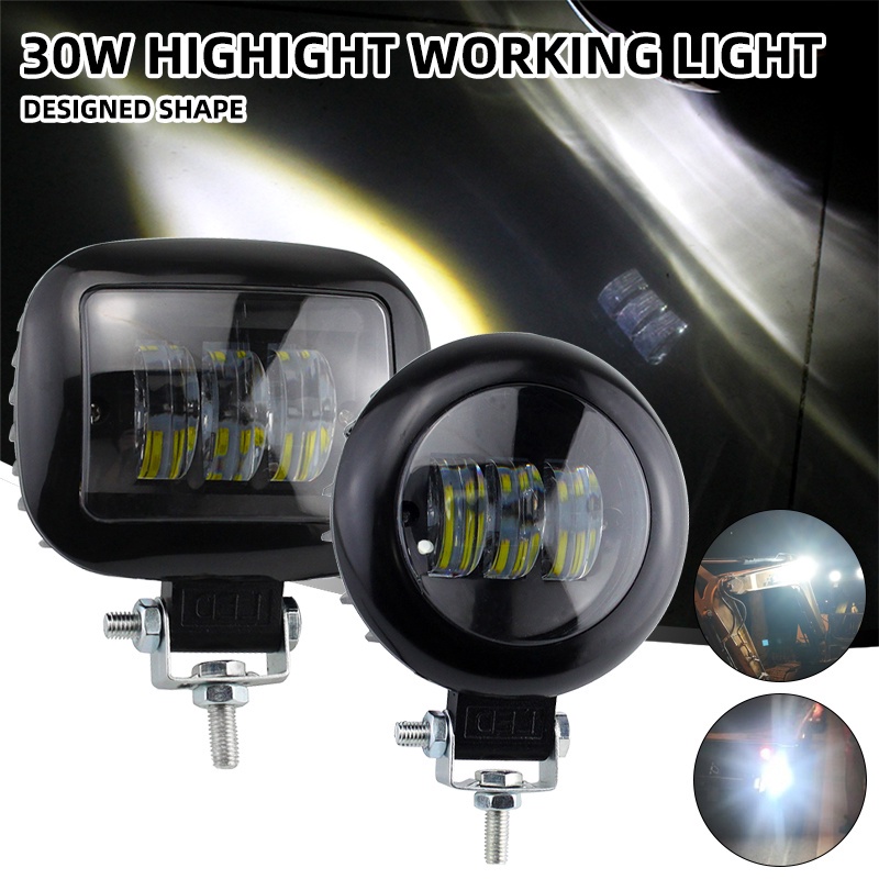 Đèn Led Tròn Làm Việc Chống Thấm Nước 12-80V Cho Xe Hơi 4WD ATV SUV UTV Trucks 4x4 Offroad Sq