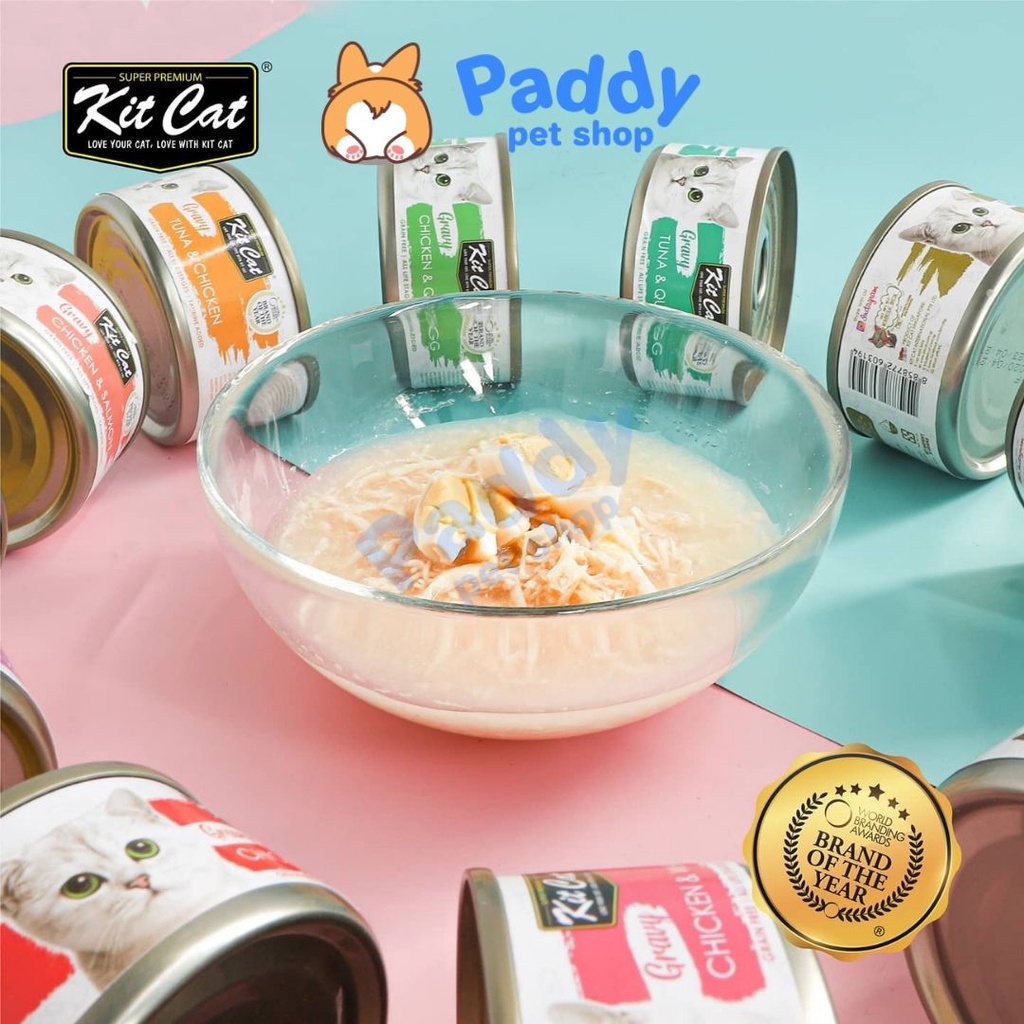 Pate Mèo Kit Cat Sốt GRAVY - Lon 70g (Nhập Khẩu Singapore)