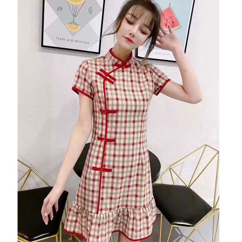 Đầm sườn xám cách tân đuôi cá phong cách Retro cho nữ 7.17💋