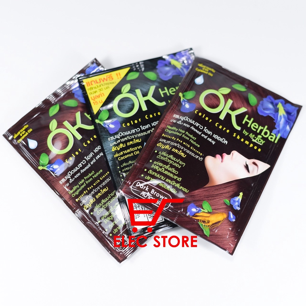 Gội nhuộm tóc thảo mộc OK Herbal Thái Lan (màu đen, nâu)