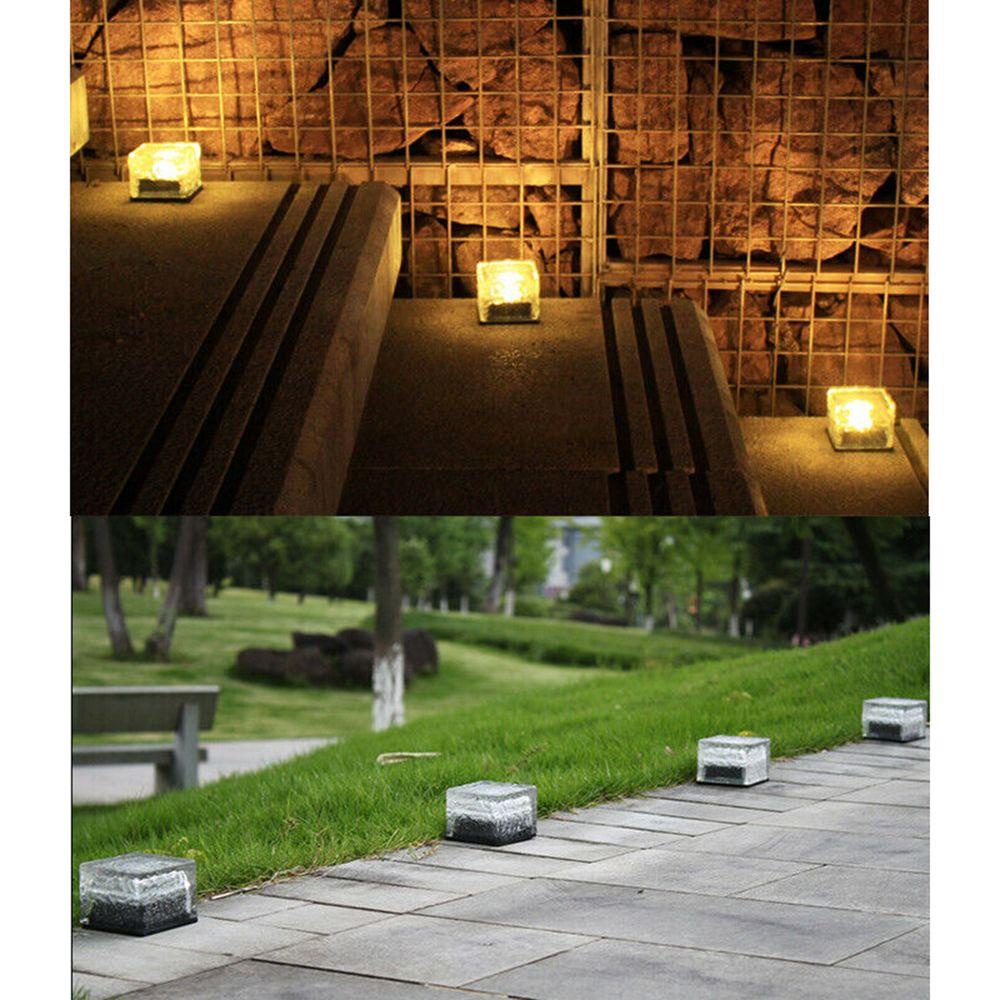 Đèn Led 4 Bóng Hình Viên Gạch Sử Dụng Năng Lượng Mặt Trời Trang Trí Sân Vườn