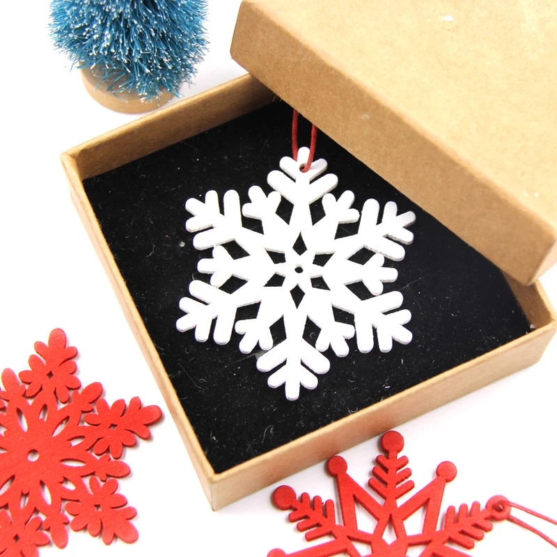 Set 6 Bông Tuyết Trắng Và Đỏ Trang Trí Cây Thông Noel