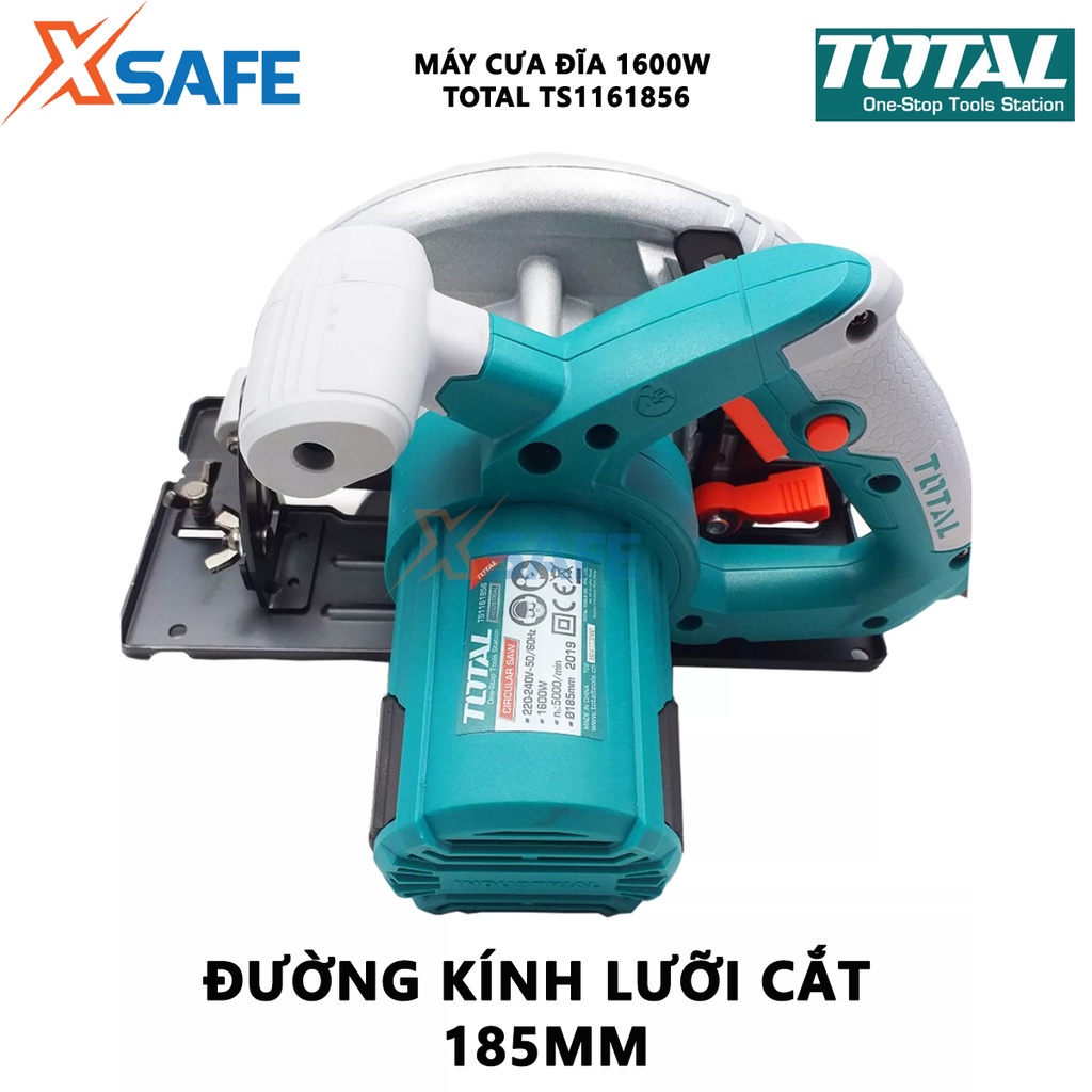 Máy cưa gỗ cầm tay TOTAL TS1161856 công suất 1600W, điện thế 220v, kích thước lưỡi 185x20mm, tốc độ 5000rpm