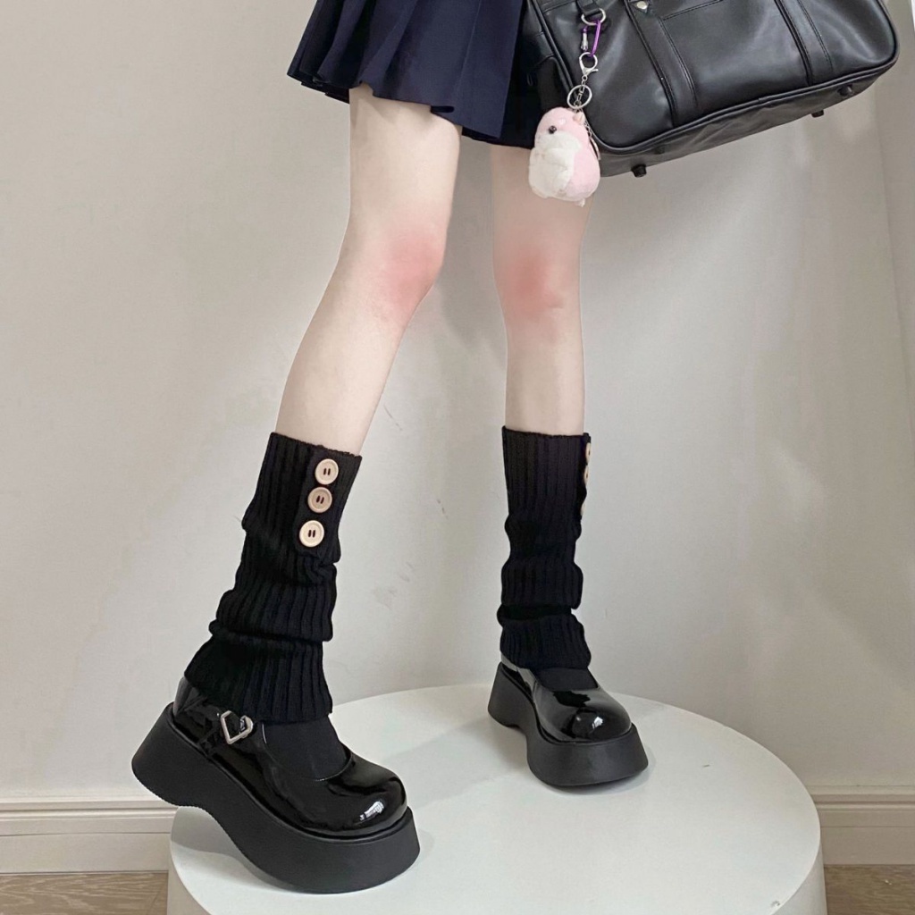 Vớ Ống Chân Dệt Kim Giữ Ấm Mùa Thu Đông Phong Cách Lolita Cho Nữ