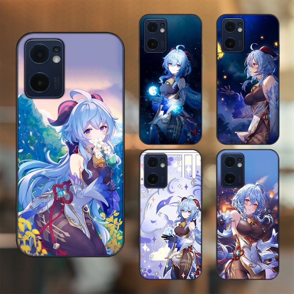 Ốp lưng Oppo Reno 7 5G viền đen in hình Ganyu Genshin Impact