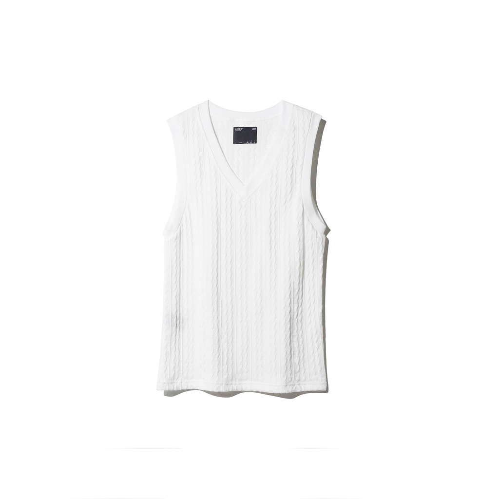 ÁO BA LỖ VẢI LEN KNIT LIDER WHITE TANKTOP