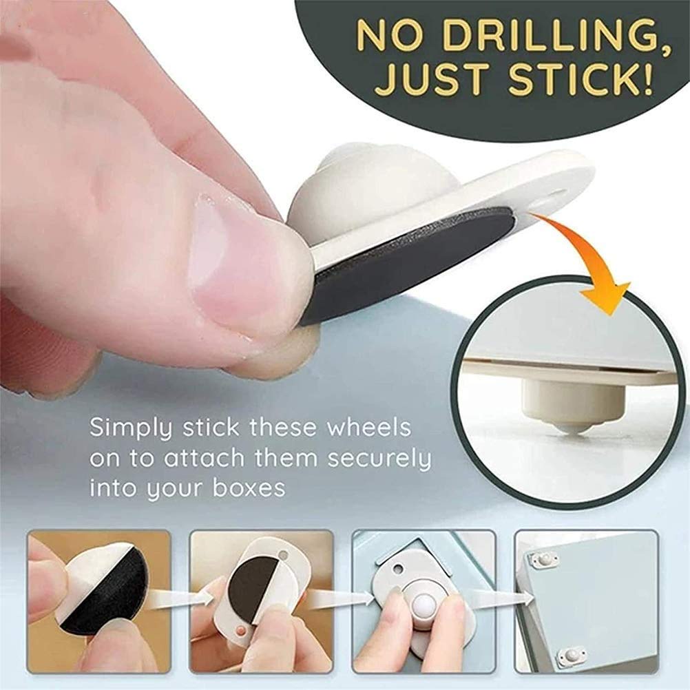 Bộ 4 bánh xe xoay 360 độ tự dính chống mòn tiện lợi