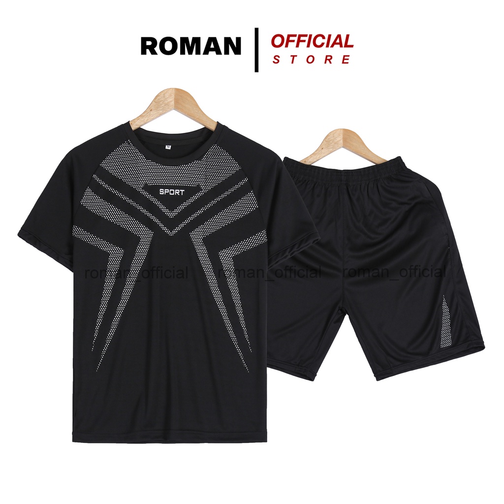 Bộ quần áo nam mùa hè thể thao vải thun lạnh co giãn thoáng mát ROMAN B03