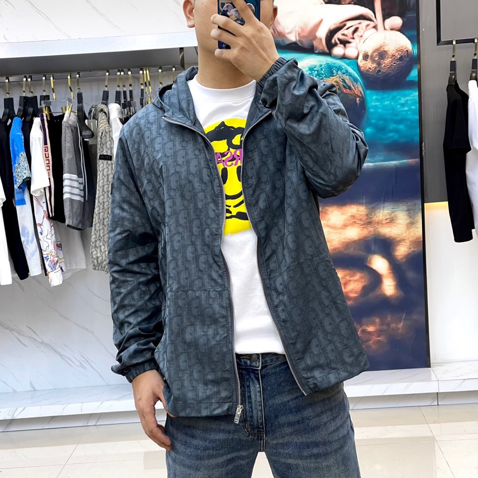 Áo khoác nam 𝘿𝙞𝙤𝙧 CD cao cấp dài tay có mũ hiện đại, thời trang