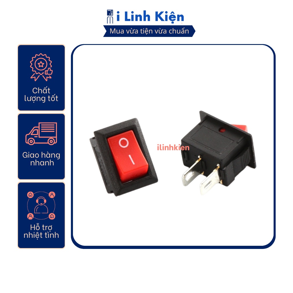 Công tắc bập bênh RY1-101 6A 250V 2P 15x21mm không đèn