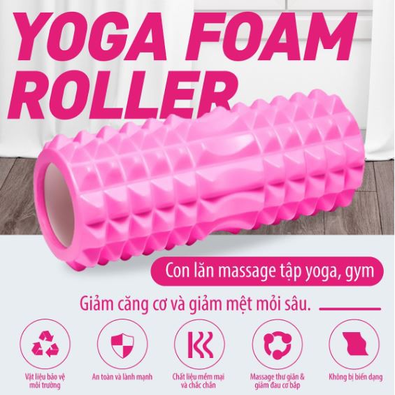 [Shopee Mall - Hàng Cao Cấp] Con Lăn Foam Roller Massage Gai 33cm Dãn Cơ Tập Gym, Yoga, Thể Hình AMALIFE