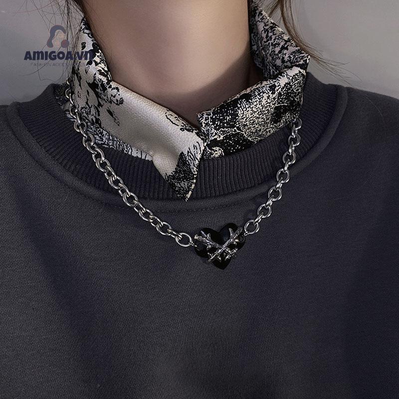 ✨✨Vòng cổ choker bằng bạc mặt hình trái tim thời trang cho nữ