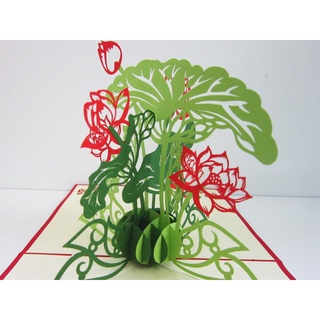 NHIỀU MẪU - Thiệp nổi Hoa Sen, thiệp nổi 3D handmade pop-up card thiệp nổi HMG quà tặng độc đáo