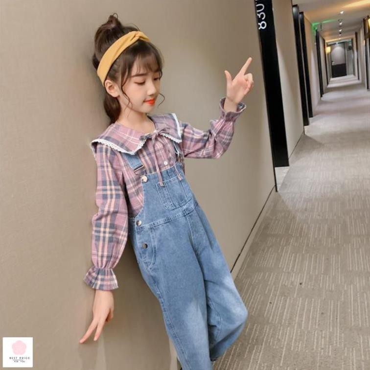 Đồ bộ dài tay cho bé gái☑️  ☑️ bộ yếm cho bé gái 10 tuổi☑️ size đại 25kg, 30kg, 35kg, 40k