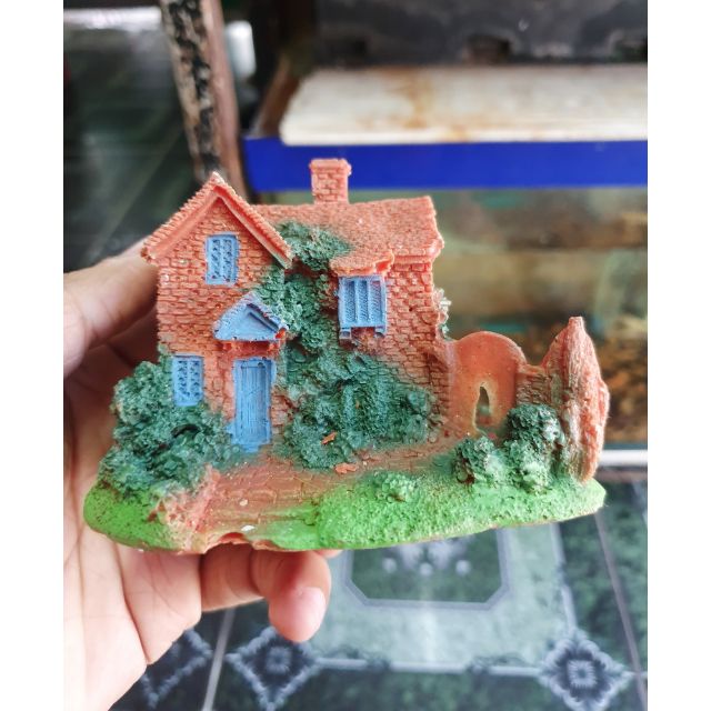 NHÀ TRANG TRÍ HỒ CÁ NON BỘ 10x6x8cm