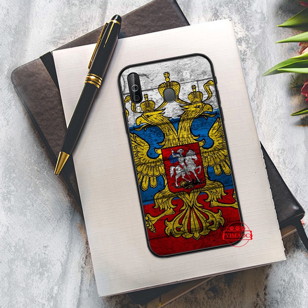 Ốp điện thoại mềm in hình quốc kỳ Nga cho Samsung A01 A11 A21 A41 A51 A71 A81 A91 S20 Plus