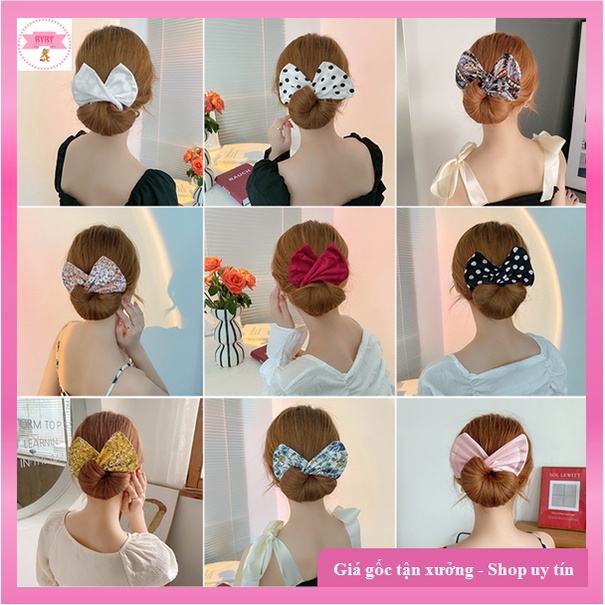 Thanh Búi Tóc Nơ Vải Hàn Quốc Thanh Búi Quấn Tóc Cho Nữ Tạo Hình Nơ Hot Trend